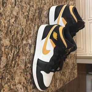 Nike Black and Yellow Air Jordan Sneakers